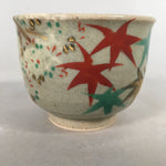 Japanese Ceramic Teacup Vtg Pottery Cherry Bloossom Autumn Leaf Sencha TC181