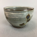 Japanese Ceramic Teacup Vtg Pottery Sencha Yunomi Brush Mark Gray White PT283