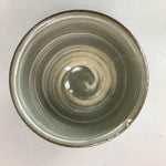 Japanese Ceramic Teacup Vtg Pottery Sencha Yunomi Brush Mark Gray White PT285