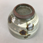 Japanese Ceramic Teacup Vtg Pottery Sencha Yunomi Brush Mark Gray White PT285