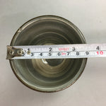 Japanese Ceramic Teacup Vtg Pottery Sencha Yunomi Brush Mark Gray White PT285