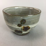 Japanese Ceramic Teacup Vtg Pottery Sencha Yunomi Brush Mark Gray White PT285