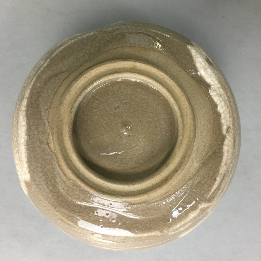 Japanese Ceramic Teacup Vtg Pottery Yunomi Gray White Brush Mark Sencha TC58
