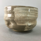 Japanese Ceramic Teacup Vtg Pottery Yunomi Gray White Brush Mark Sencha TC58