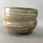 Japanese Ceramic Teacup Vtg Pottery Yunomi Gray White Brush Mark Sencha TC58
