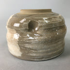 Japanese Ceramic Teacup Vtg Pottery Yunomi Gray White Brush Mark Sencha TC58