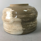 Japanese Ceramic Teacup Vtg Pottery Yunomi Gray White Brush Mark Sencha TC58