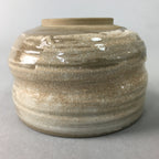 Japanese Ceramic Teacup Vtg Pottery Yunomi Gray White Brush Mark Sencha TC58