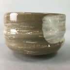 Japanese Ceramic Teacup Vtg Pottery Yunomi Gray White Brush Mark Sencha TC59