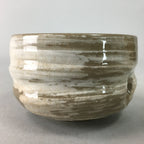 Japanese Ceramic Teacup Vtg Pottery Yunomi Gray White Brush Mark Sencha TC59