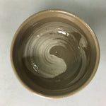 Japanese Ceramic Teacup Vtg Pottery Yunomi Gray White Brush Mark Sencha TC60