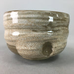 Japanese Ceramic Teacup Vtg Pottery Yunomi Gray White Brush Mark Sencha TC61