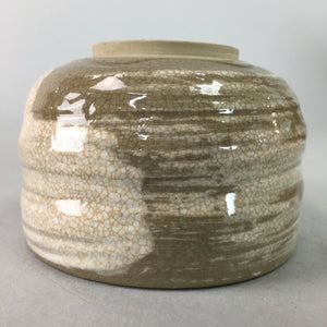 Japanese Ceramic Teacup Vtg Pottery Yunomi Gray White Brush Mark Sencha TC61