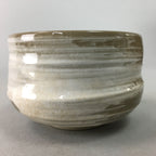 Japanese Ceramic Teacup Vtg Pottery Yunomi Gray White Brush Mark Sencha TC62