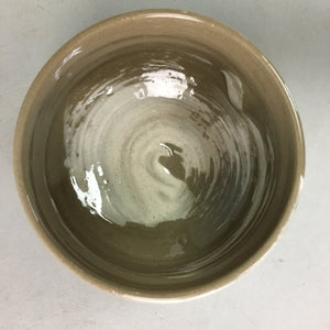 Japanese Ceramic Teacup Vtg Pottery Yunomi Gray White Brush Mark Sencha TC62