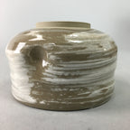 Japanese Ceramic Teacup Vtg Pottery Yunomi Gray White Brush Mark Sencha TC62