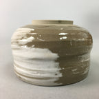 Japanese Ceramic Teacup Vtg Pottery Yunomi Gray White Brush Mark Sencha TC62