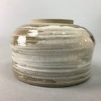 Japanese Ceramic Teacup Vtg Pottery Yunomi Gray White Brush Mark Sencha TC62