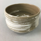 Japanese Ceramic Teacup Vtg Pottery Yunomi Gray White Brush Mark Sencha TC62