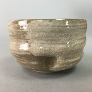 Japanese Ceramic Teacup Vtg Pottery Yunomi Gray White Brush Mark Sencha TC63