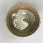 Japanese Ceramic Teacup Vtg Pottery Yunomi Gray White Brush Mark Sencha TC63