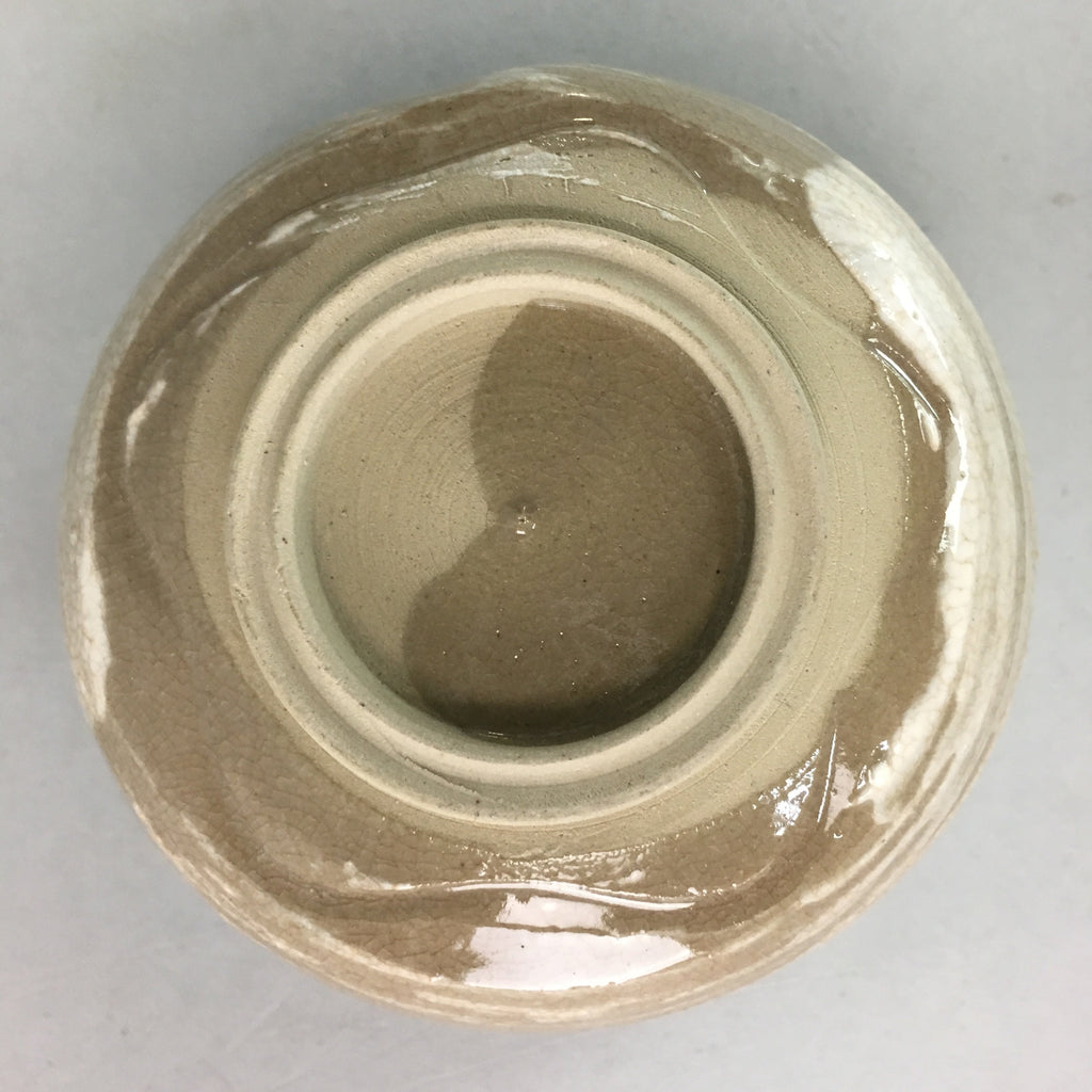 Japanese Ceramic Teacup Vtg Pottery Yunomi Gray White Brush Mark Sencha TC64