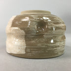 Japanese Ceramic Teacup Vtg Pottery Yunomi Gray White Brush Mark Sencha TC64