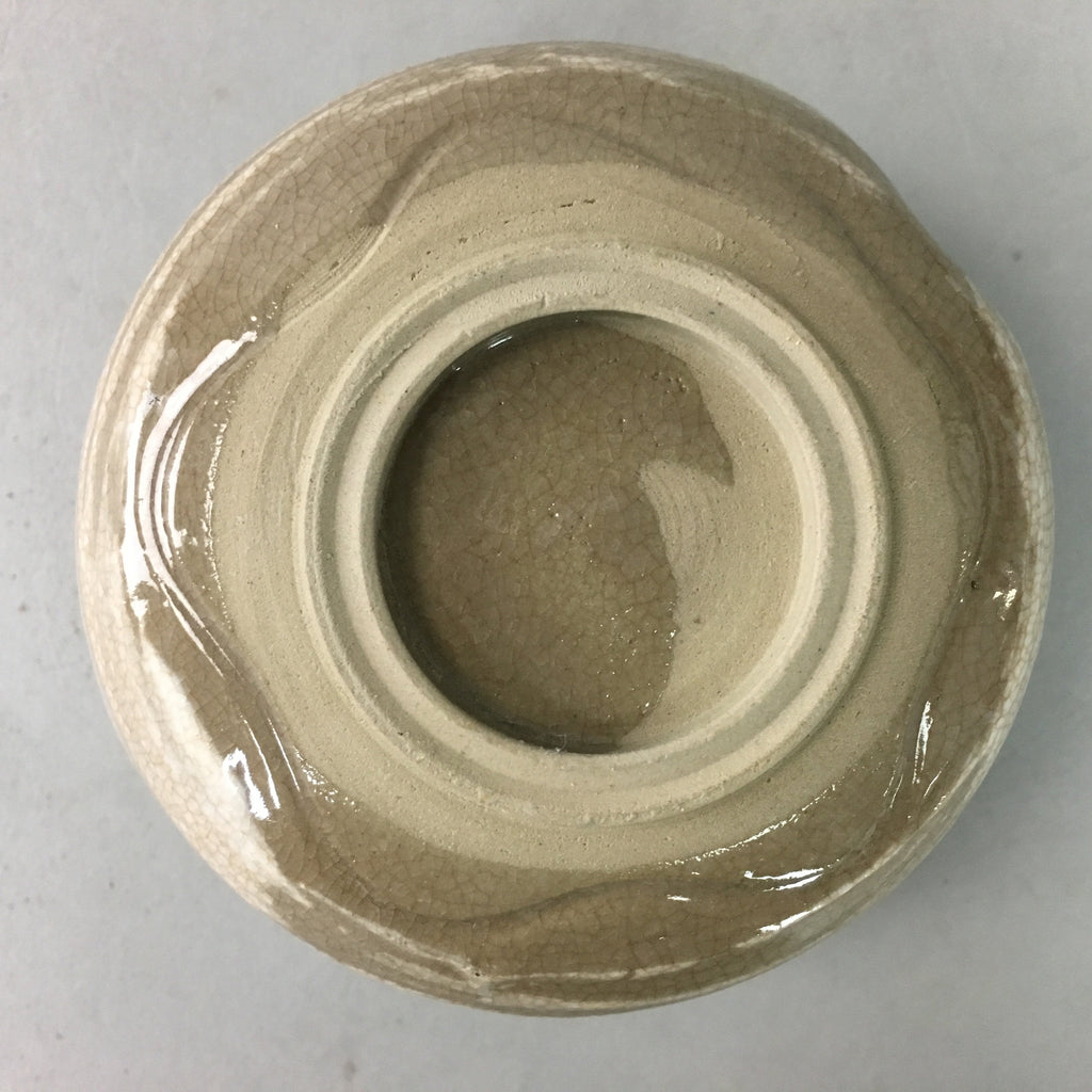 Japanese Ceramic Teacup Vtg Pottery Yunomi Gray White Brush Mark Sencha TC65