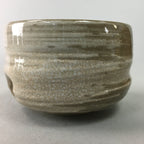 Japanese Ceramic Teacup Vtg Pottery Yunomi Gray White Brush Mark Sencha TC65
