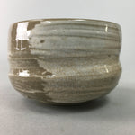 Japanese Ceramic Teacup Vtg Pottery Yunomi Gray White Brush Mark Sencha TC65