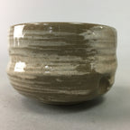 Japanese Ceramic Teacup Vtg Pottery Yunomi Gray White Brush Mark Sencha TC65