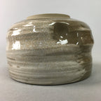 Japanese Ceramic Teacup Vtg Pottery Yunomi Gray White Brush Mark Sencha TC65