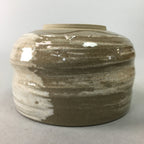 Japanese Ceramic Teacup Vtg Pottery Yunomi Gray White Brush Mark Sencha TC65
