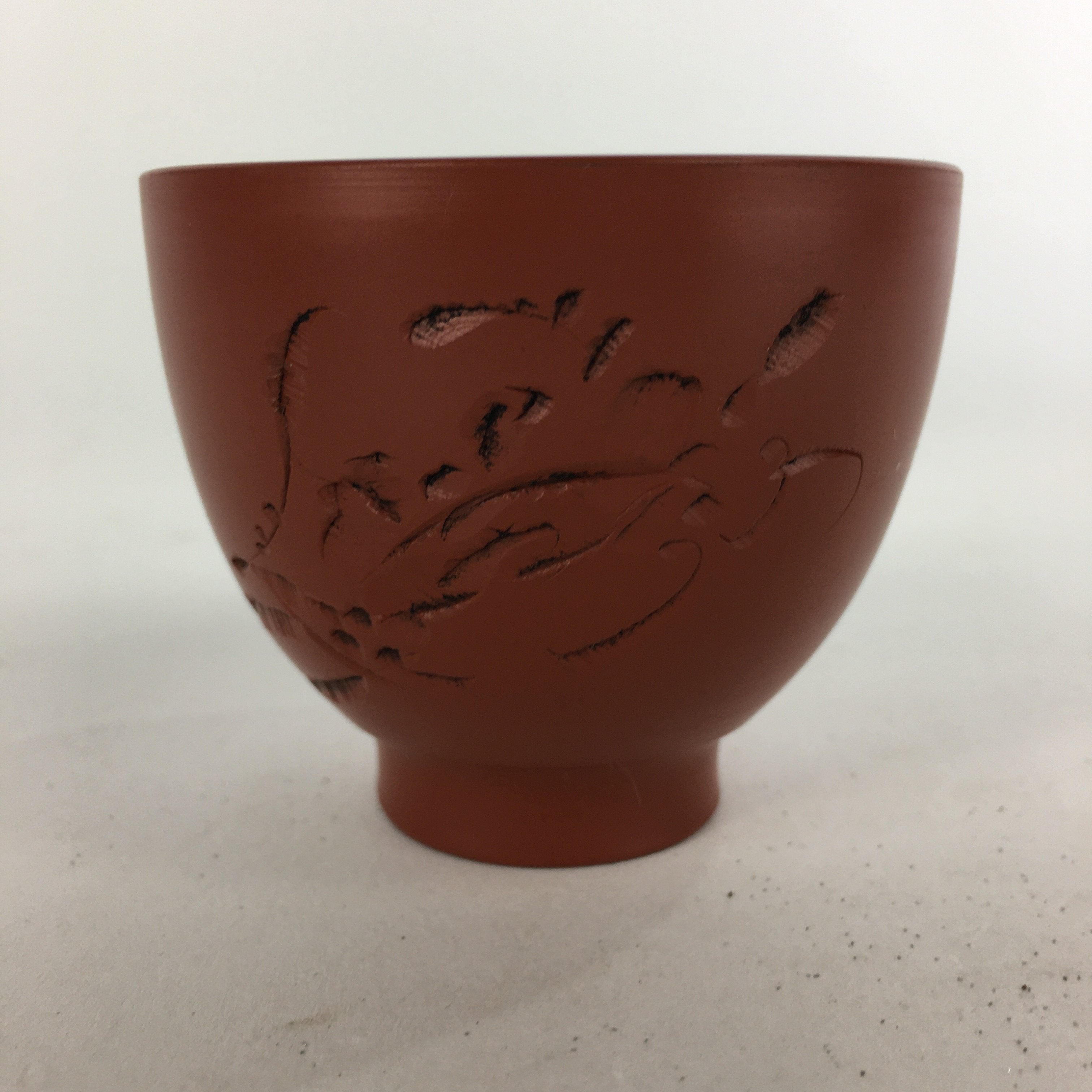 Japanese Ceramic Teacup Vtg Syudoro Red Clay Pottery Yunomi Sencha QT114