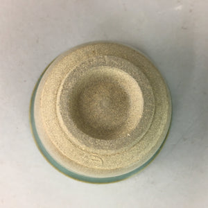 Japanese Ceramic Teacup Vtg Yunomi Pottery Green Gray Drip Glaze Sencha PT174
