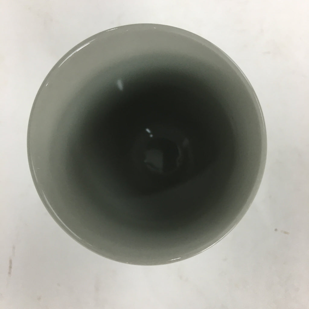 Japanese Ceramic Teacup Yunomi Vtg Blue Design Brown Bottom Sencha TC225