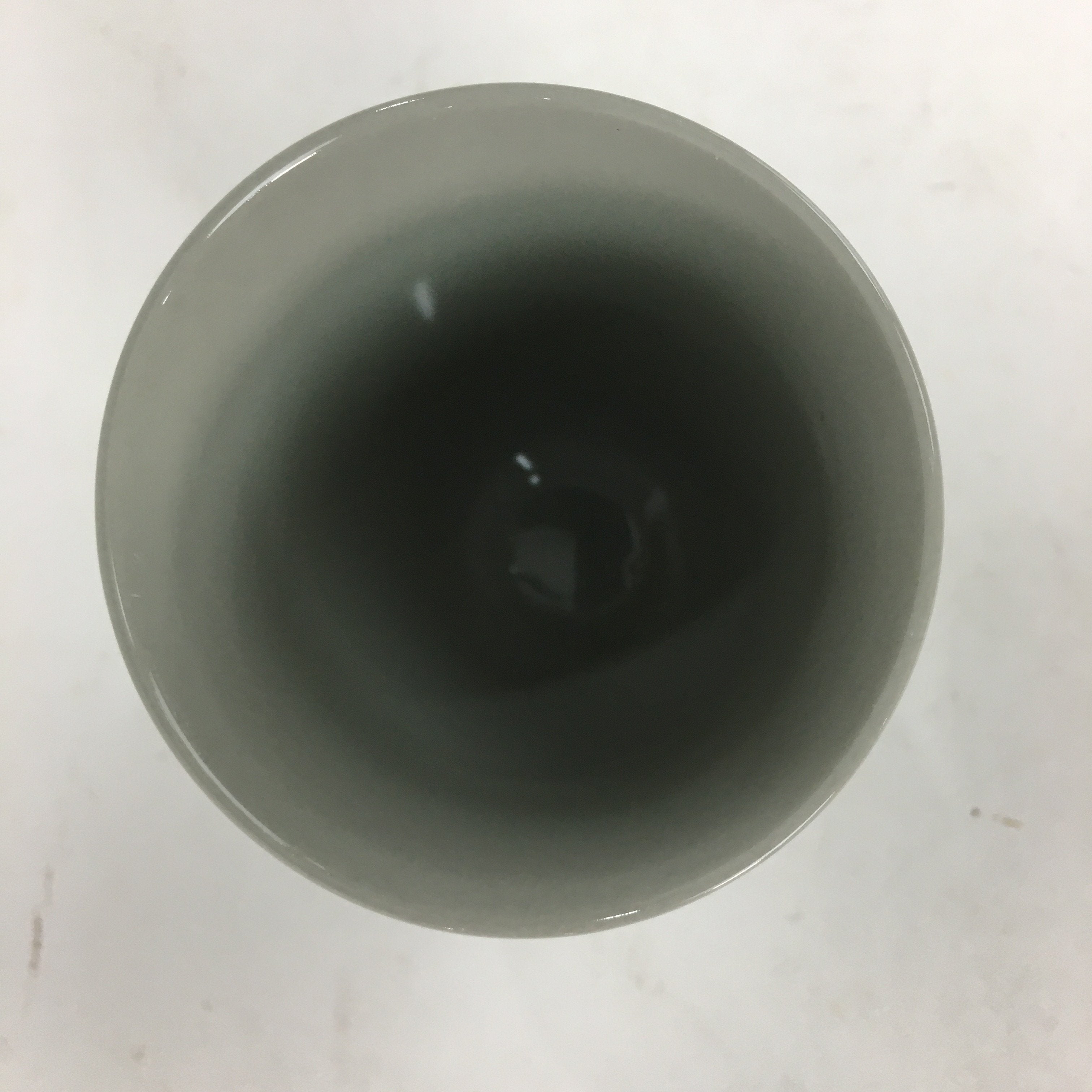 Japanese Ceramic Teacup Yunomi Vtg Blue Design Brown Bottom Sencha TC225