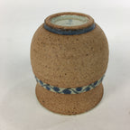 Japanese Ceramic Teacup Yunomi Vtg Blue flower Brown Pottery Sencha TC221