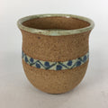 Japanese Ceramic Teacup Yunomi Vtg Blue flower Brown Pottery Sencha TC221