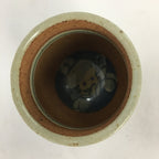 Japanese Ceramic Teacup Yunomi Vtg Blue flower Brown Pottery Sencha TC222