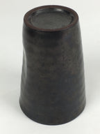 Japanese Ceramic Teacup Yunomi Vtg Pottery Black Yakimono Sencha PP925