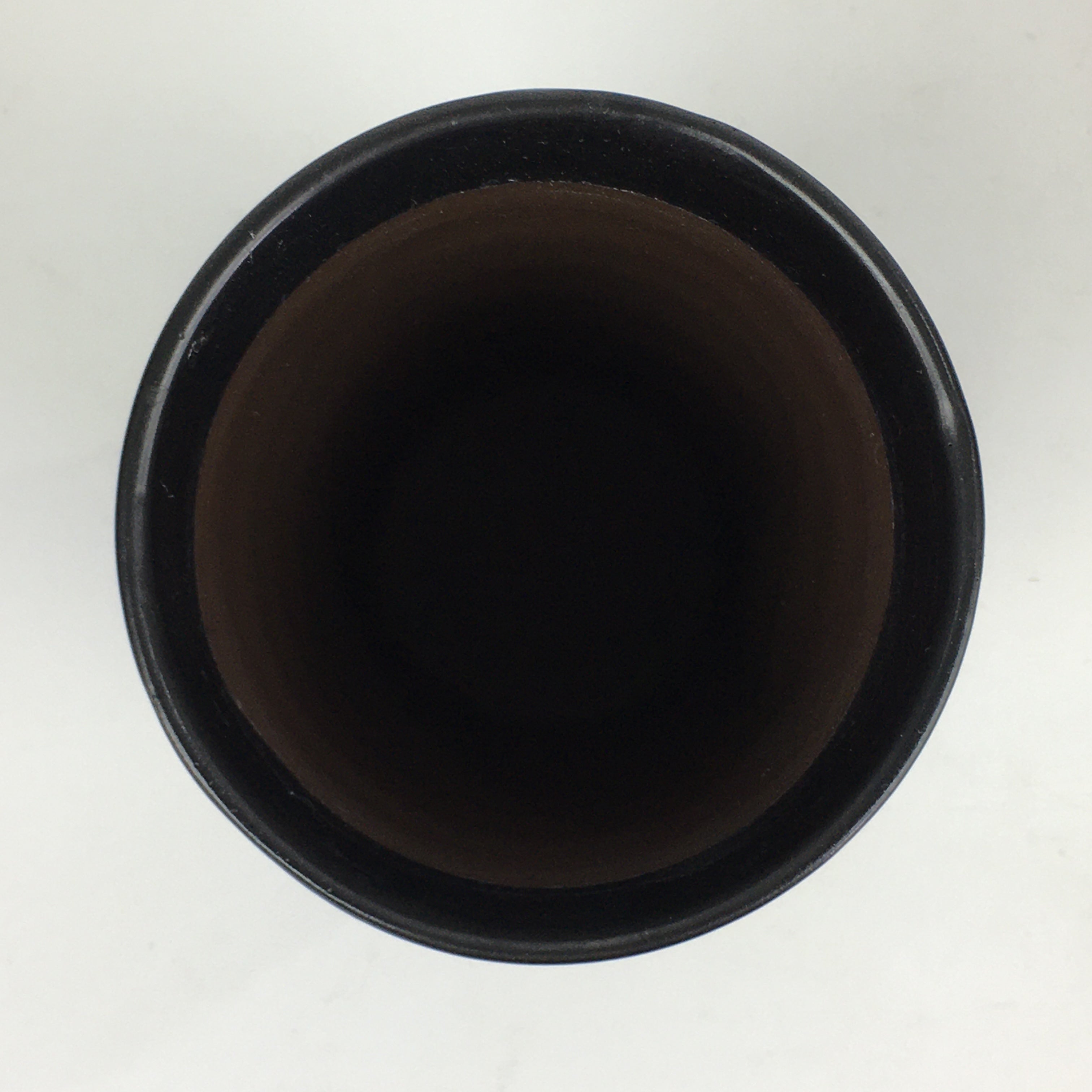 Japanese Ceramic Teacup Yunomi Vtg Pottery Black Yakimono Sencha PP925