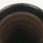 Japanese Ceramic Teacup Yunomi Vtg Pottery Black Yakimono Sencha PP925
