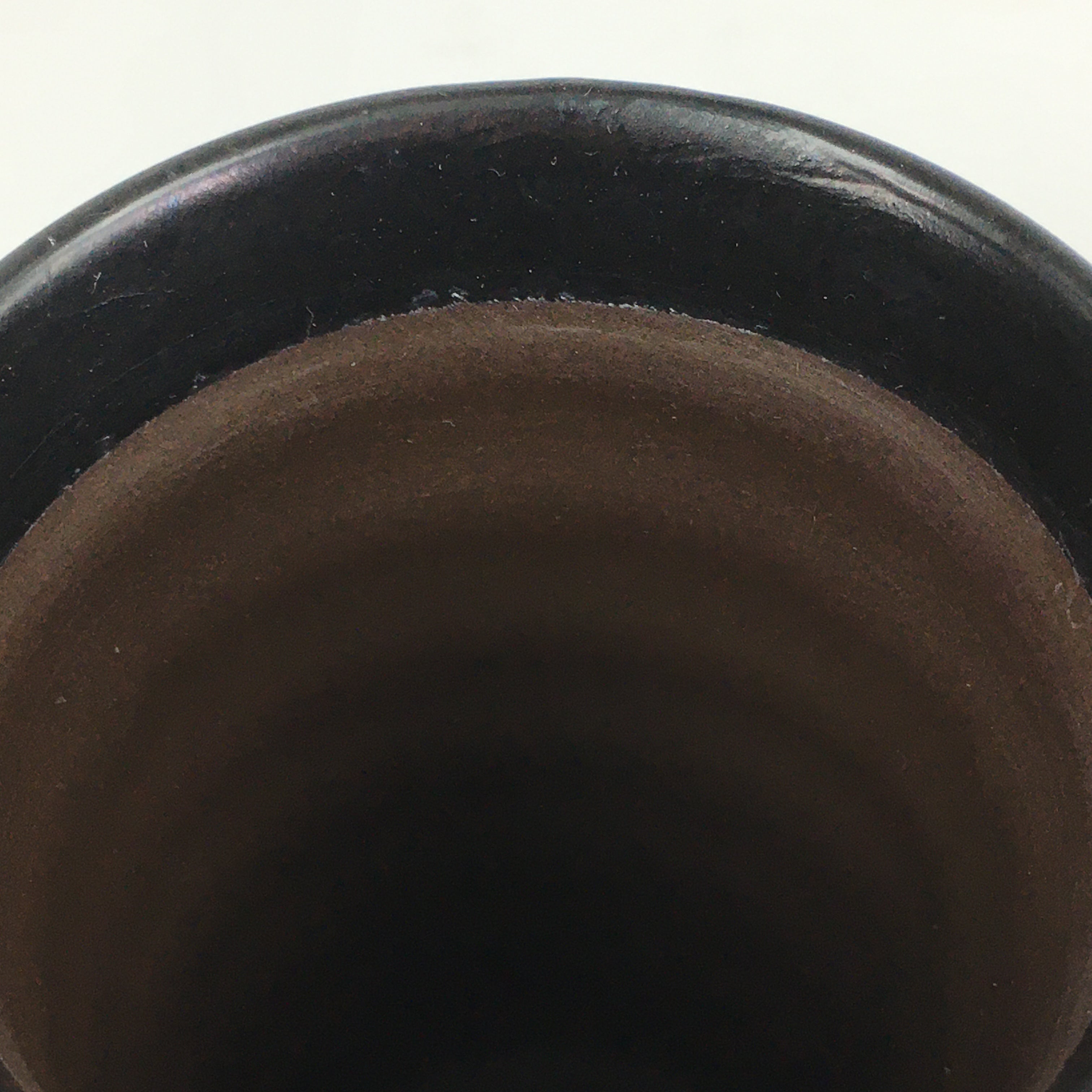 Japanese Ceramic Teacup Yunomi Vtg Pottery Black Yakimono Sencha PP925