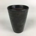 Japanese Ceramic Teacup Yunomi Vtg Pottery Black Yakimono Sencha PP925