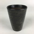 Japanese Ceramic Teacup Yunomi Vtg Pottery Black Yakimono Sencha PP925
