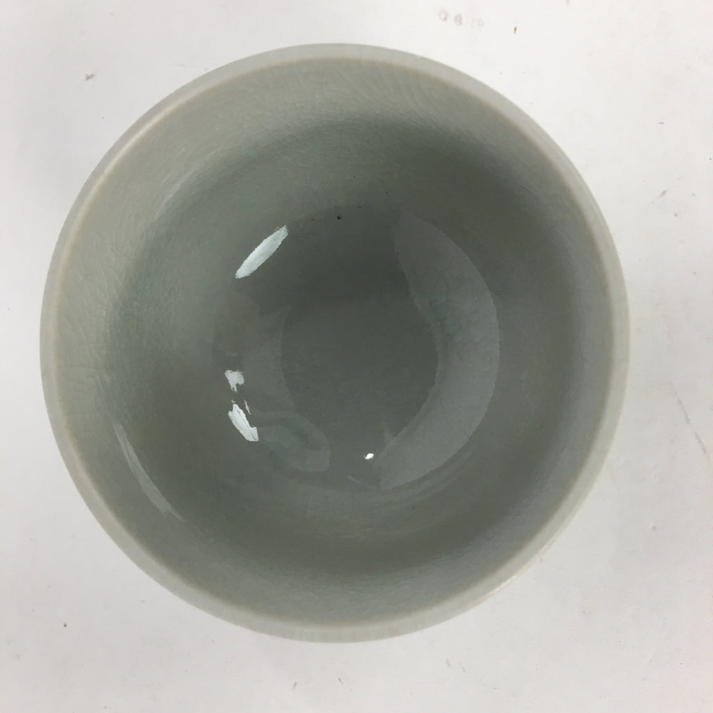 Japanese Ceramic Teacup Yunomi Vtg Red Plum Blossoms White Sencha TC219