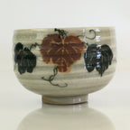 Japanese Ceramic Teacup Yunomi Vtg Vine Plant Leaves Sencha TC303