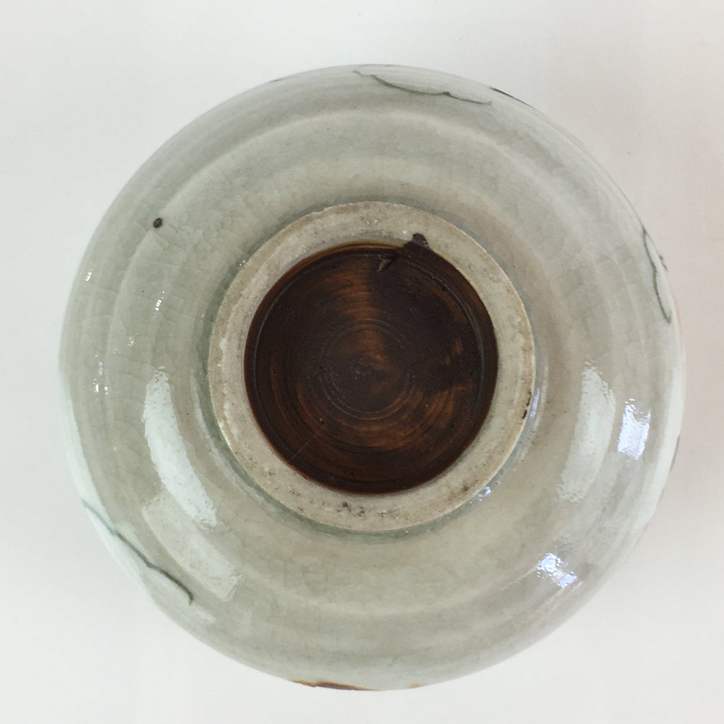Japanese Ceramic Teacup Yunomi Vtg Vine Plant Leaves Sencha TC303