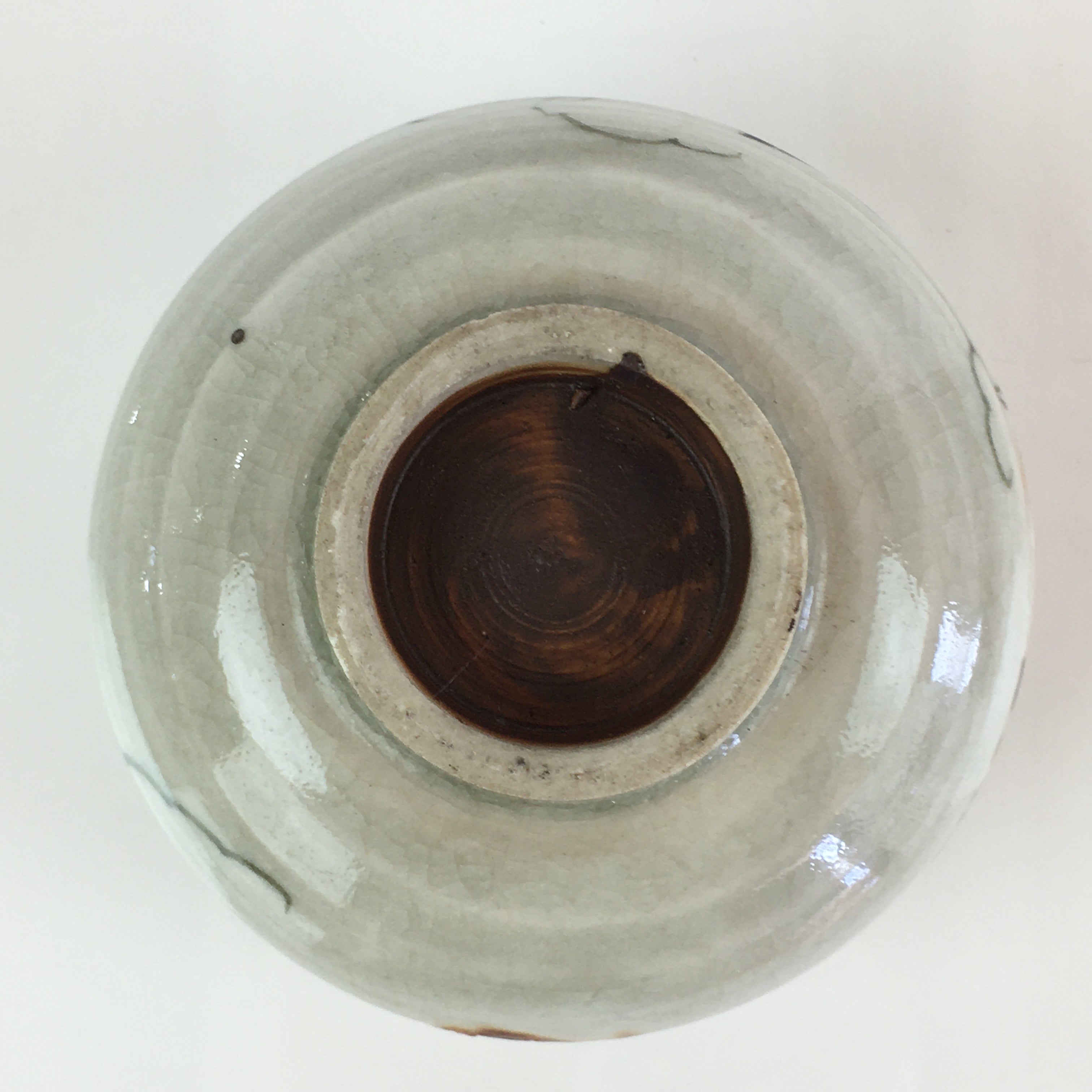Japanese Ceramic Teacup Yunomi Vtg Vine Plant Leaves Sencha TC303
